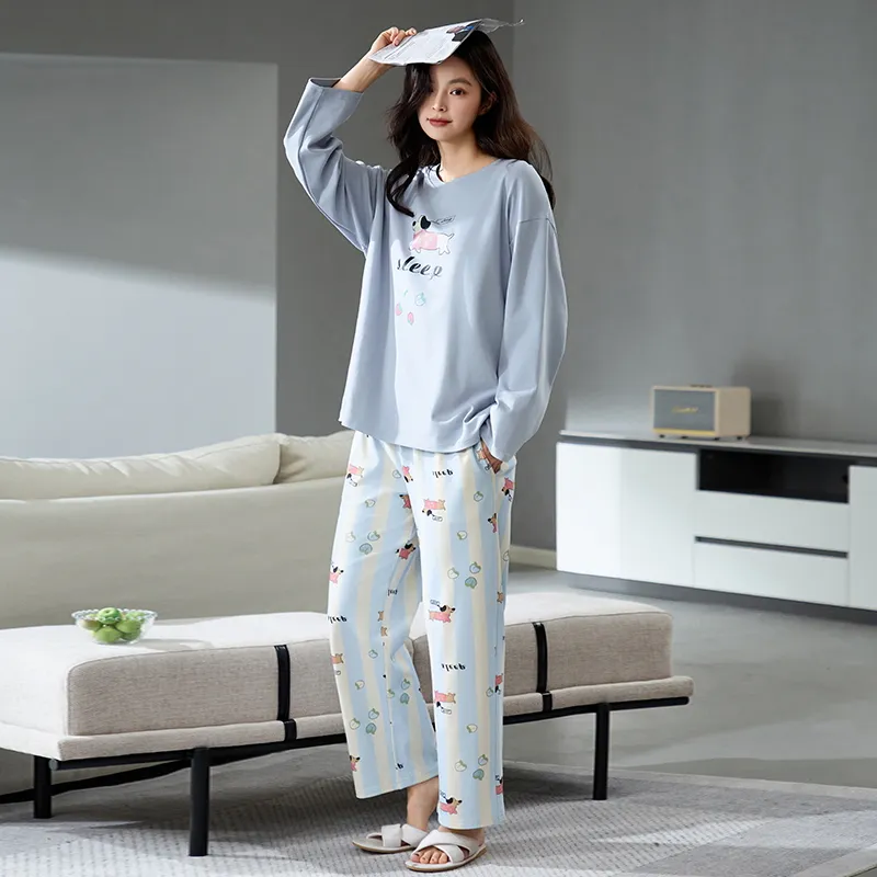 MIIOW Pajama Set Women's Light Blue-5
