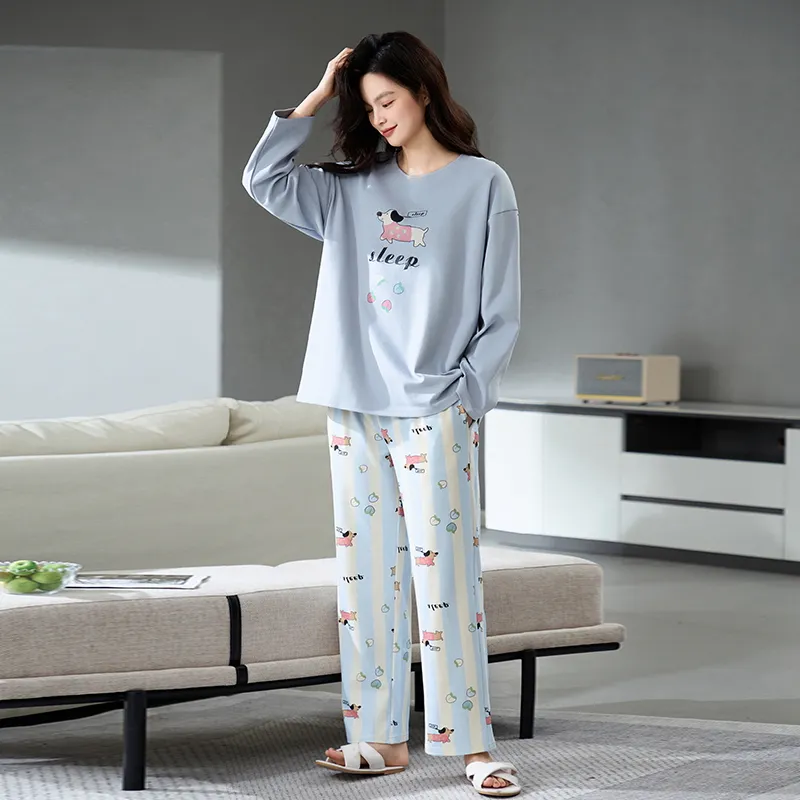 MIIOW Pajama Set Women's Light Blue-1