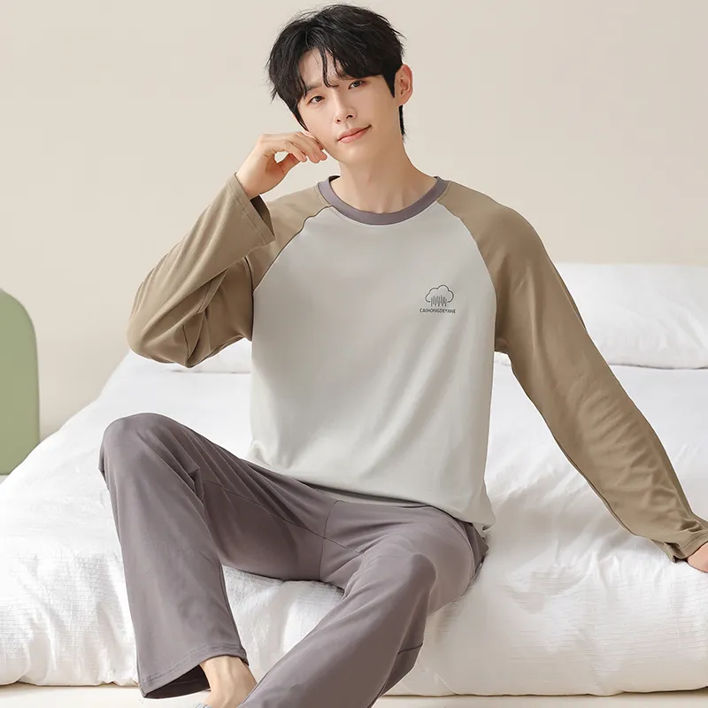 MIIOW Pajama Set Men's Gray Brown-1