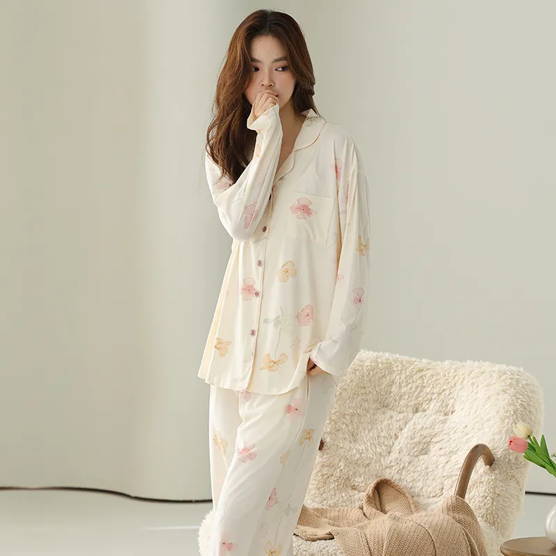 MIIOW Pajama Set Women's Gift Box Set Apricot-3