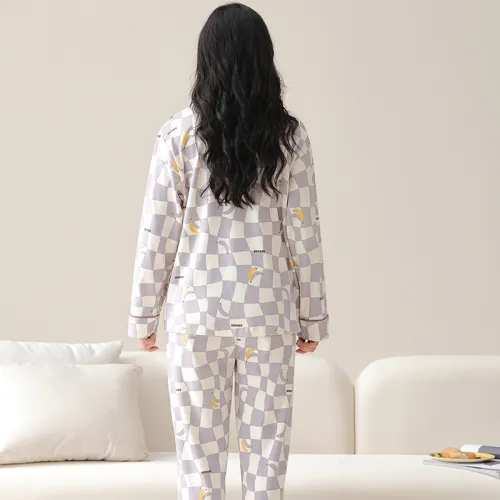 MIIOW Pajama Set Women's Purple Plaid