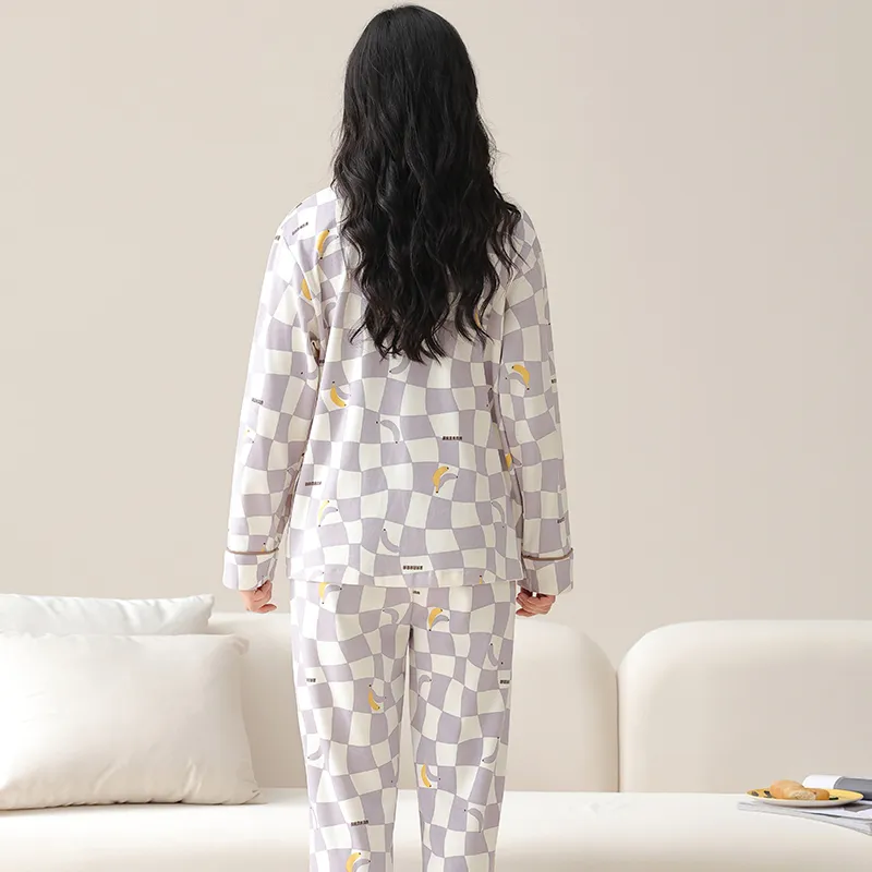 MIIOW Pajama Set Women's Purple Plaid-0