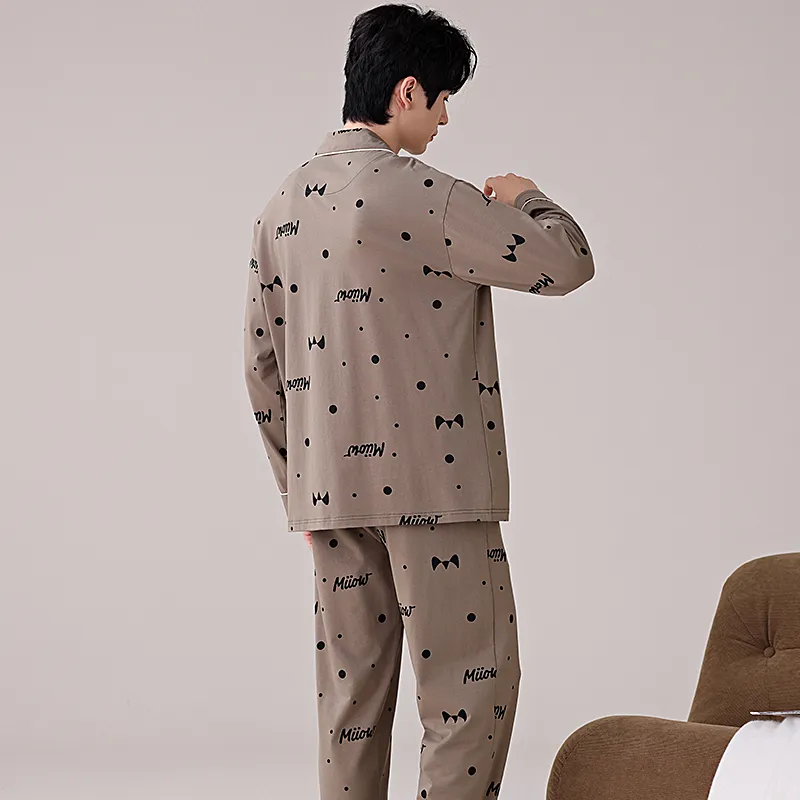 MIIOW Pajama Set Men's Light Brown-5