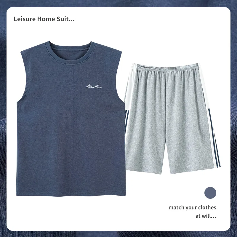 MIIOW Pajama Set Men's Navy Blue-1