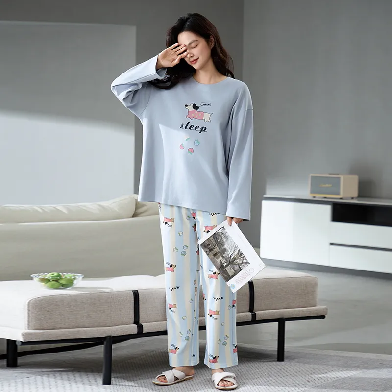 MIIOW Pajama Set Women's Light Blue-3