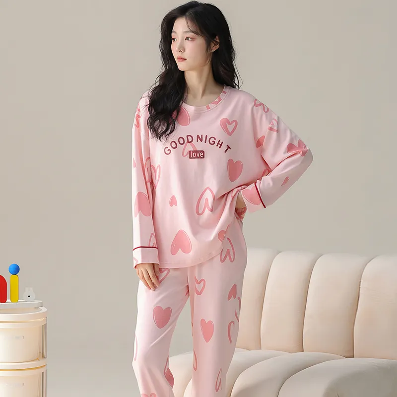 MIIOW Pajama Set Women's Pink Heart-7