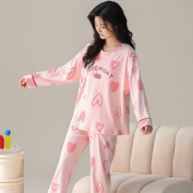 MIIOW Pajama Set Women's Pink Heart-6