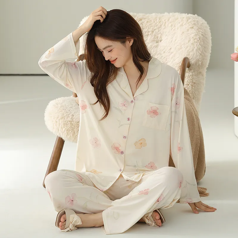 MIIOW Pajama Set Women's Gift Box Set Apricot-5