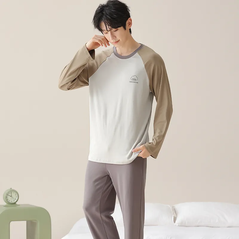 MIIOW Pajama Set Men's Gray Brown-3