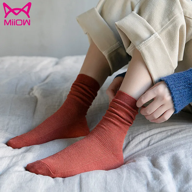 MIIOW Mid Calf Socks Women's 5 Pack-9