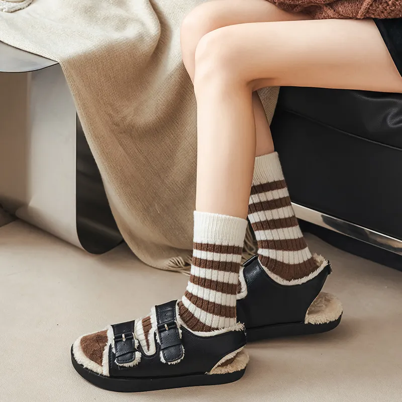 MIIOW Mid Calf Socks Women's 5 Pack-7