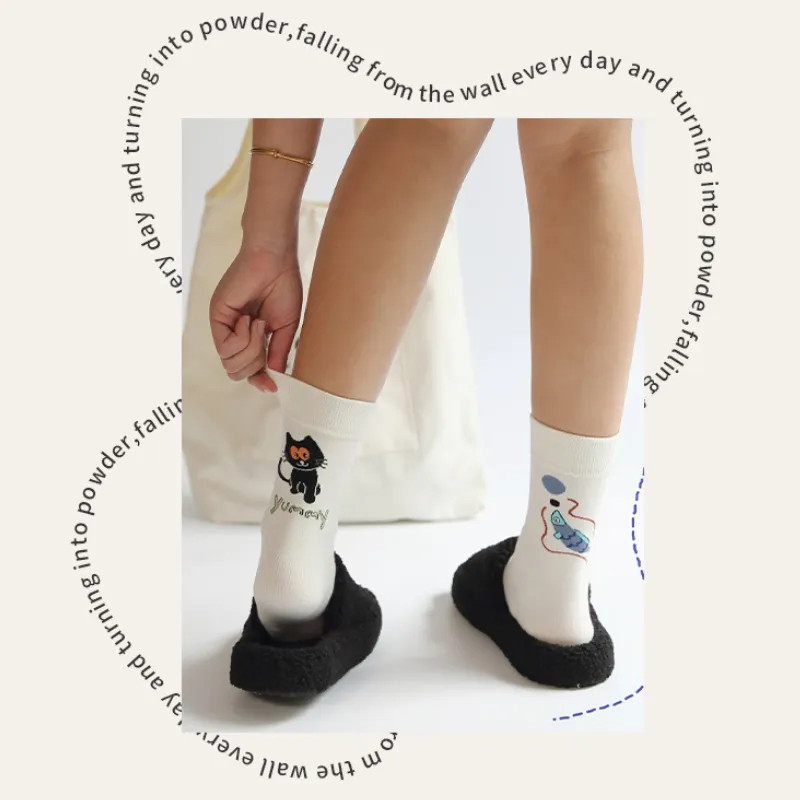 MIIOW Mid Calf Socks Women's 3 Pack-6