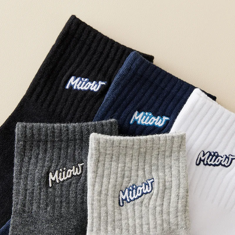 MIIOW Mid Calf Socks Men's 5 Pack-3