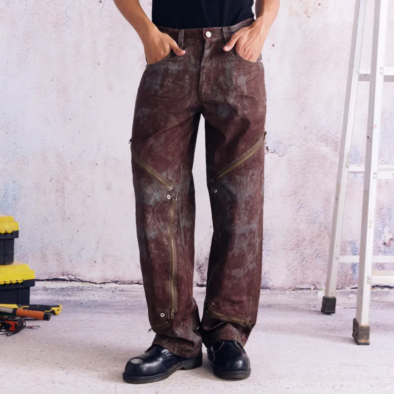BURNIN Cargo Pants Unisex Rusty Red-4