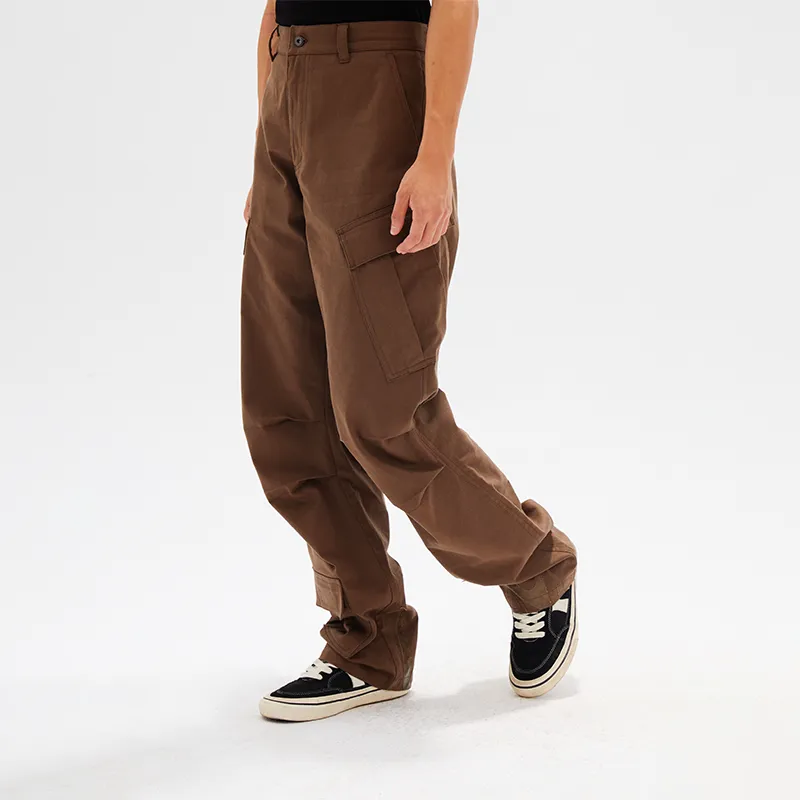 BURNIN Casual Pants Unisex Brown-4