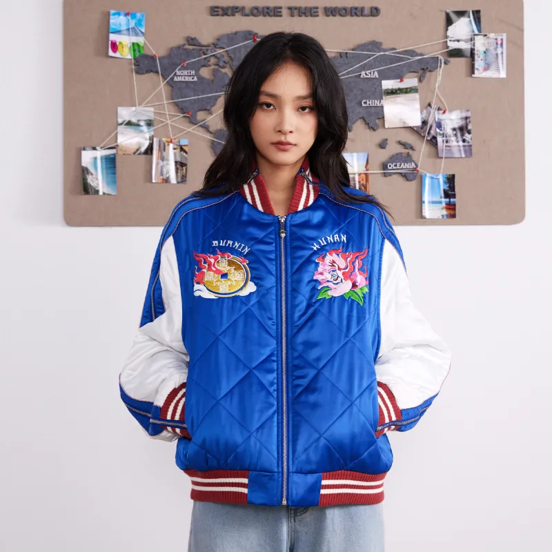 BURNIN Jacket Unisex Royal Blue & White-2