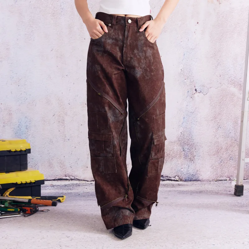 BURNIN Cargo Pants Unisex Rusty Red-2