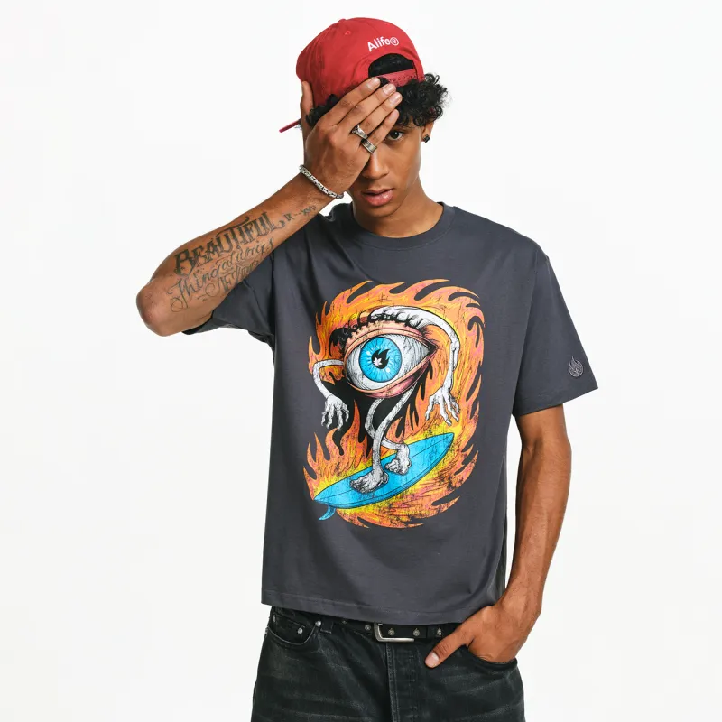 BURNIN T Shirts Unisex Charcoal Gray-2