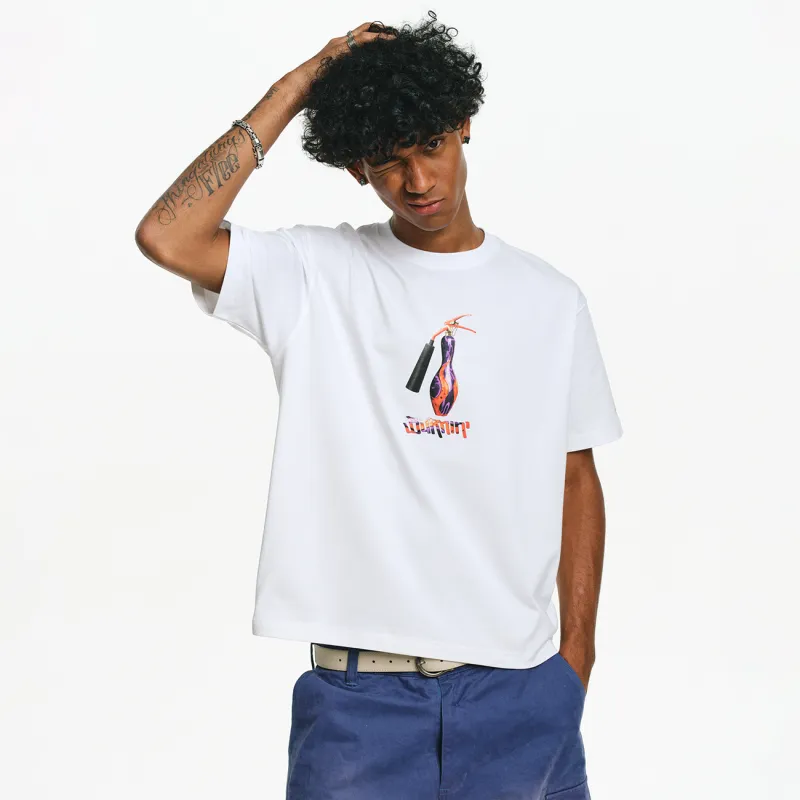 BURNIN T Shirts Unisex White-2