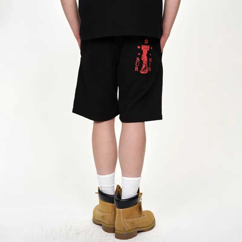 BURNIN Cargo Shorts Unisex Black-4