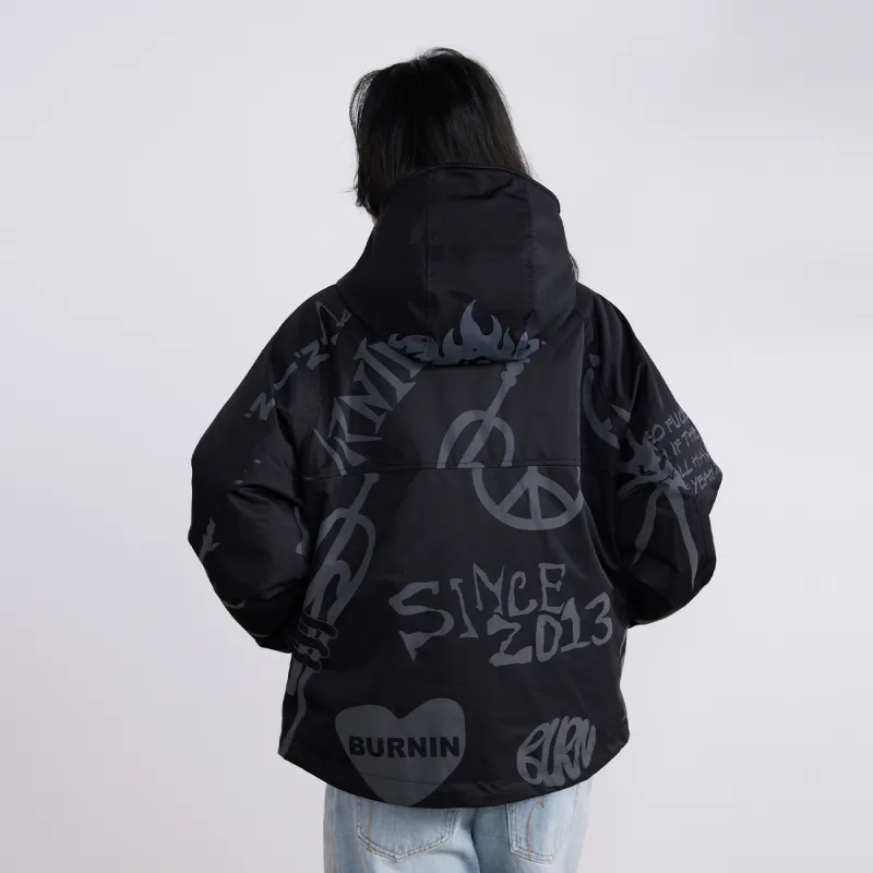 BURNIN Windbreaker Jacket Unisex Black-5