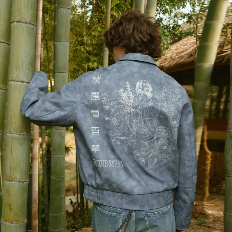 BURNIN Jackets Unisex Blue Gray-2