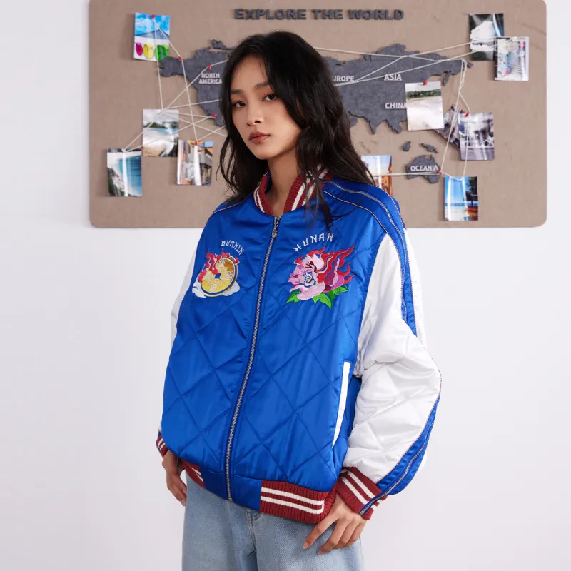 BURNIN Jacket Unisex Royal Blue & White-4