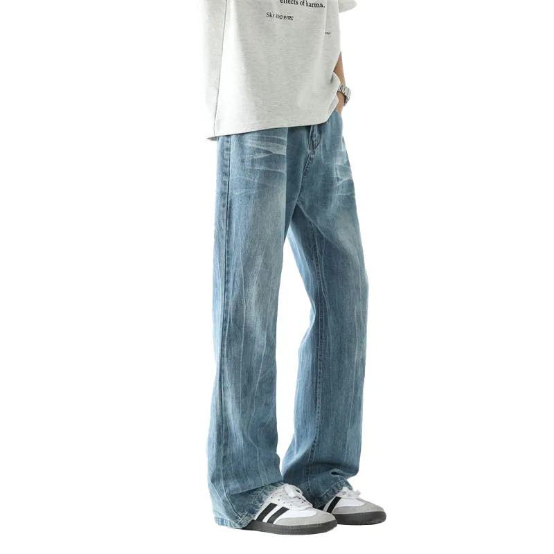 7 SEVFUN Jeans Unisex Washed Blue Summer Thin-4