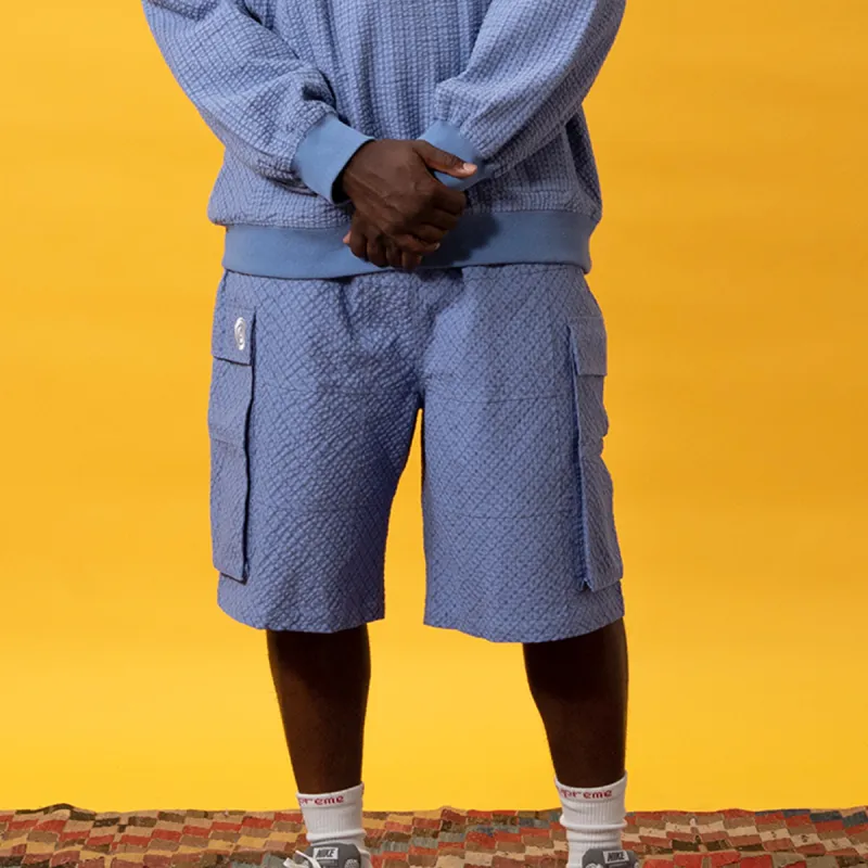 Round Two Casual Shorts Unisex Blue-2