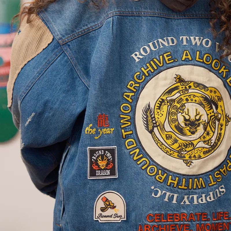 Round Two Denim Jacket Unisex Washed Blue-2