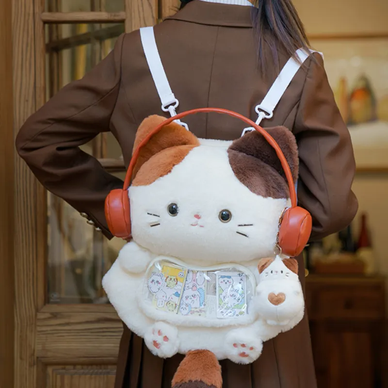 Holding Bamboo Polyester Backpack Tubas Unisex White-2