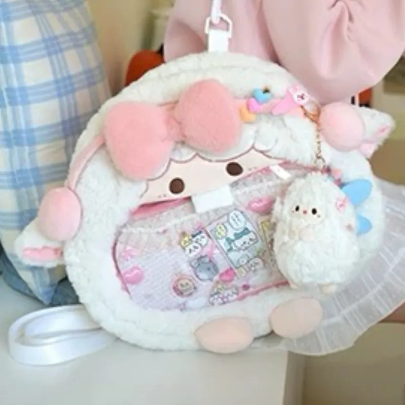 Holding Bamboo Polyester Backpack Tubas Unisex White-4