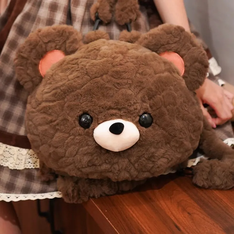 Holding Bamboo Polyester Backpack Regular Unisex Brown-12