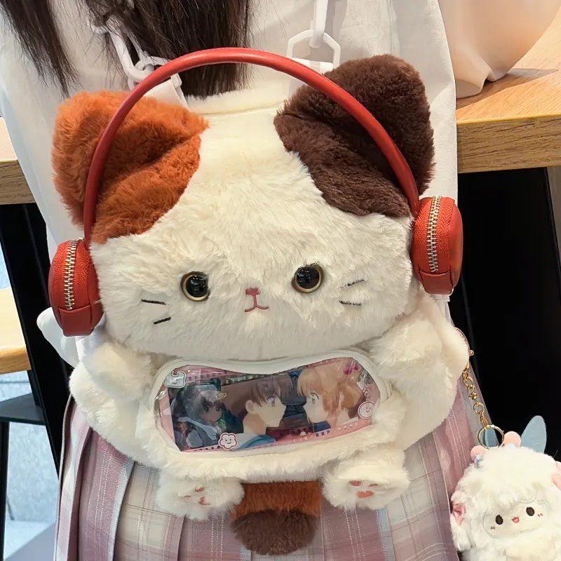 Holding Bamboo Polyester Backpack Tubas Unisex White-4