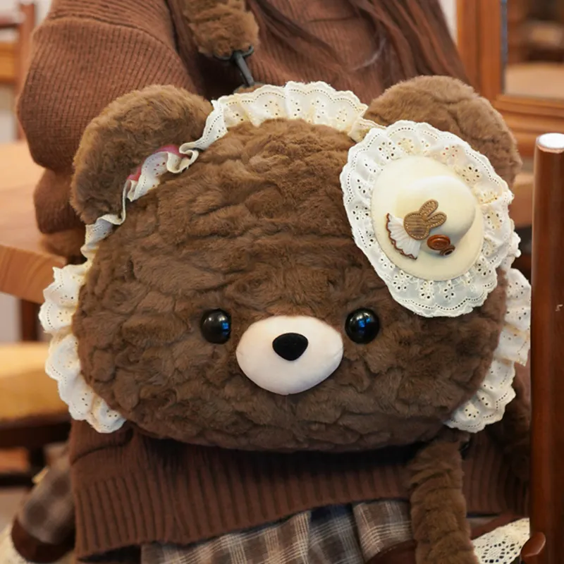 Holding Bamboo Polyester Backpack Regular Unisex Brown-4