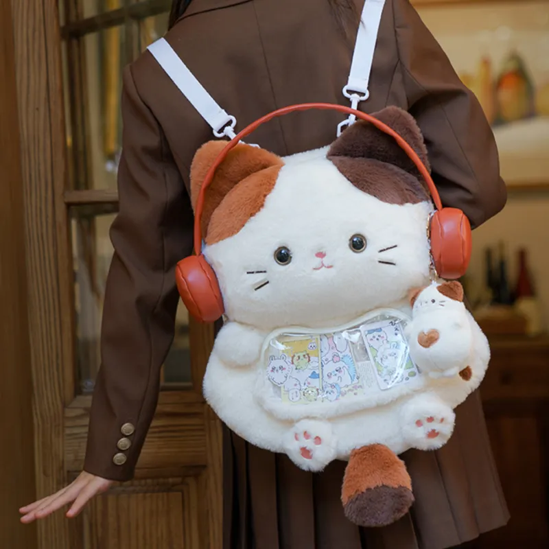 Holding Bamboo Polyester Backpack Tubas Unisex White-1