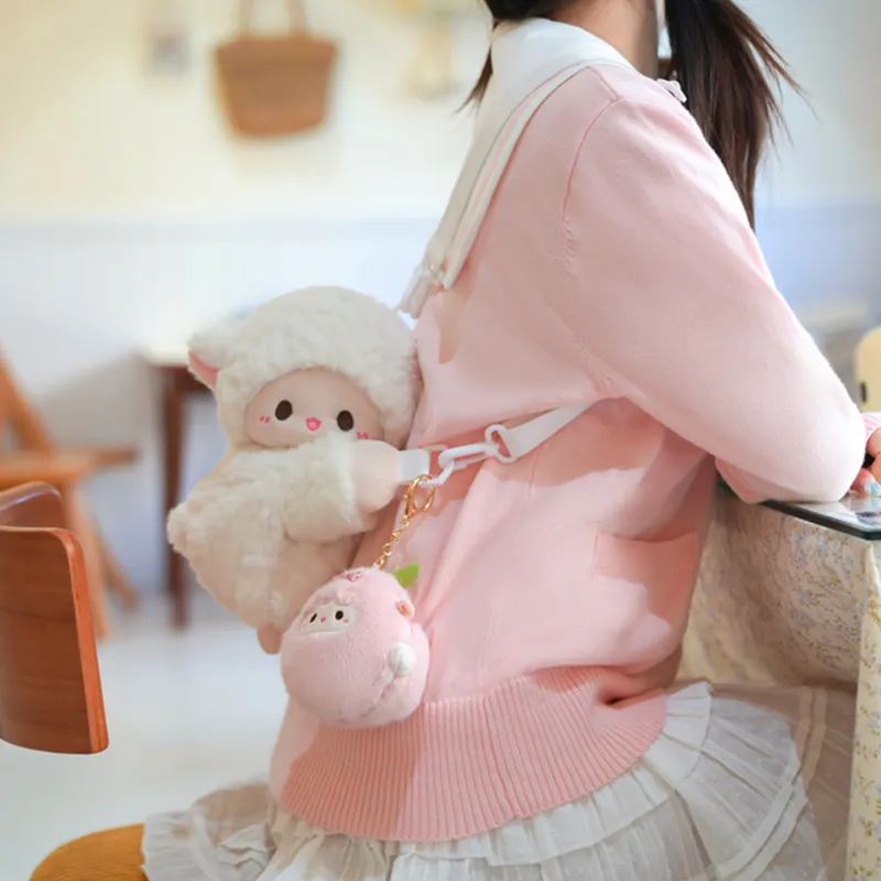 Holding Bamboo Polyester Backpack Regular Women's White-6
