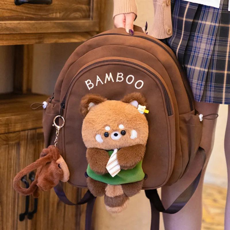 Holding Bamboo Polyester Backpack Regular Unisex Brown-4