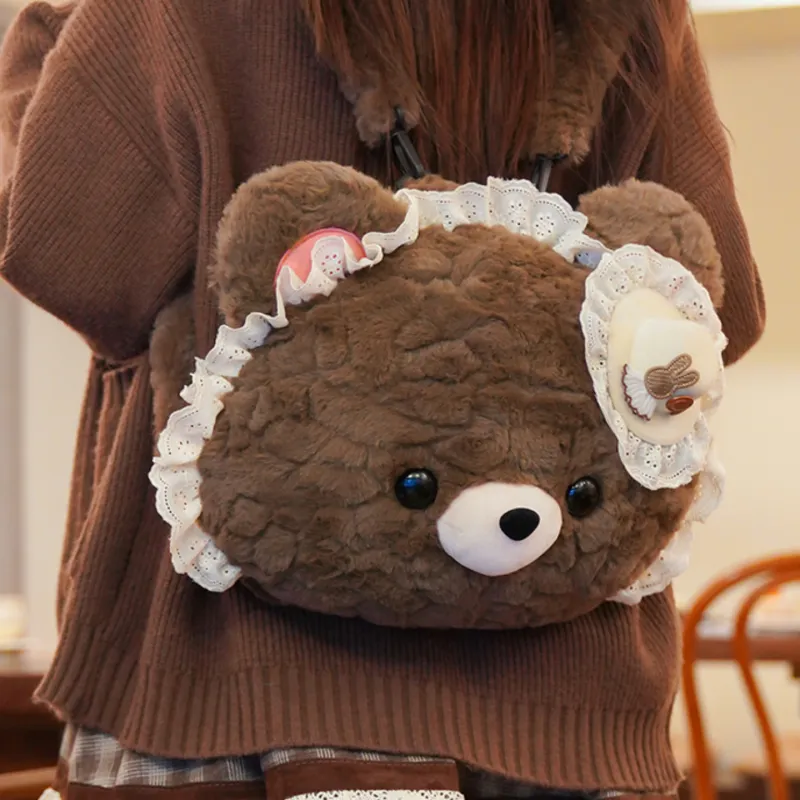 Holding Bamboo Polyester Backpack Regular Unisex Brown-3