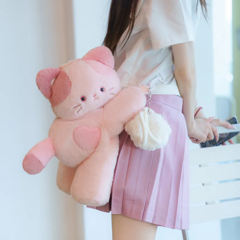 Holding Bamboo Polyester Backpack Tubas Women's Pink-2