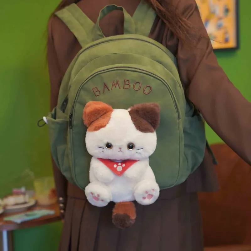 Holding Bamboo Rabbit Fur And Suede Backpack Regular Unisex Green-2
