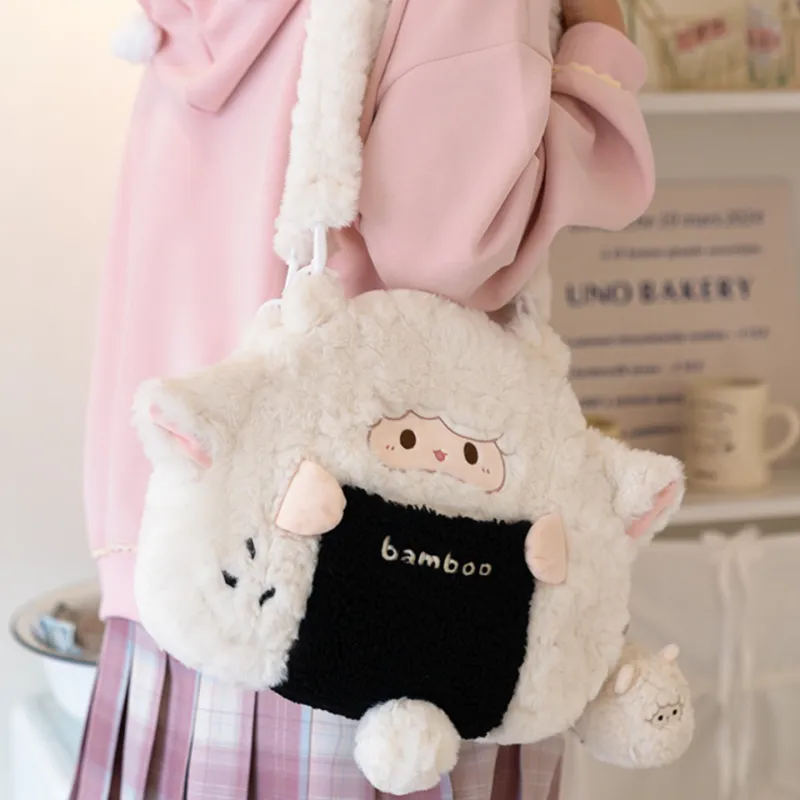 Holding Bamboo Polyester Backpack Regular Women's White-2