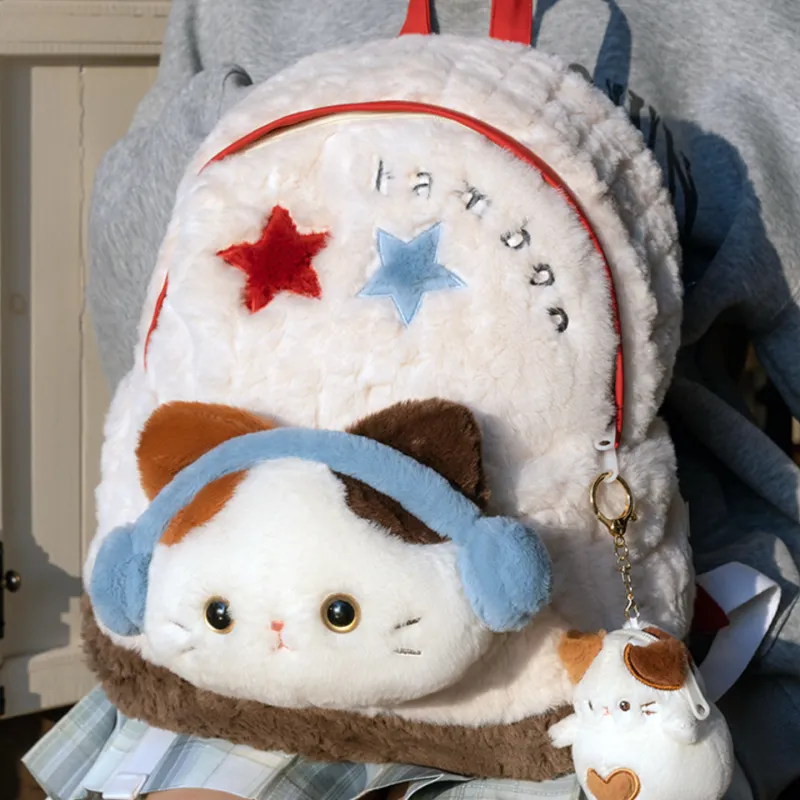 Holding Bamboo Polyester Backpack Regular Unisex White-4