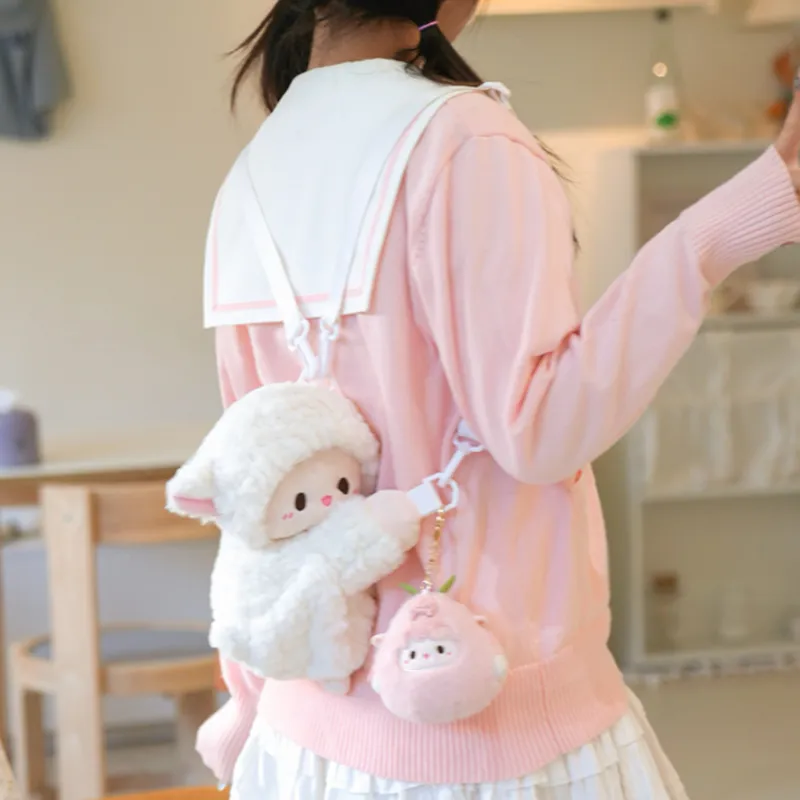 Holding Bamboo Polyester Backpack Regular Women's White-5