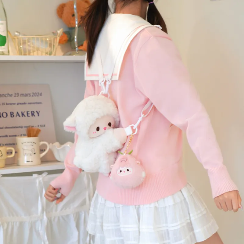 Holding Bamboo Polyester Backpack Regular Women's White-3