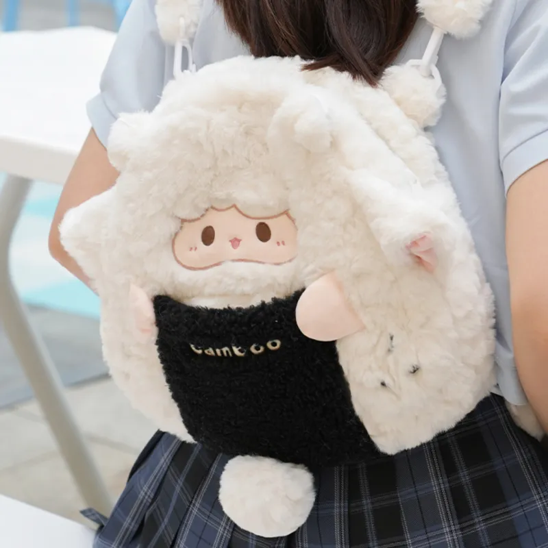 Holding Bamboo Polyester Backpack Regular Women's White-4