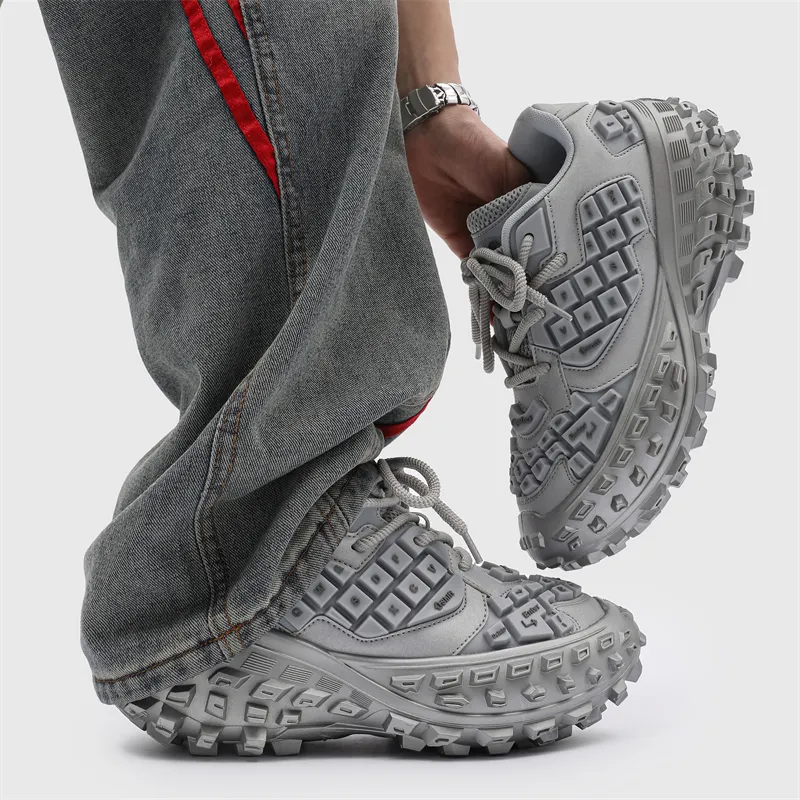 BLVCK PARIS Abrasion Resistant Lightweight Height Increasing Low Top Chunky Sneakers Unisex-5