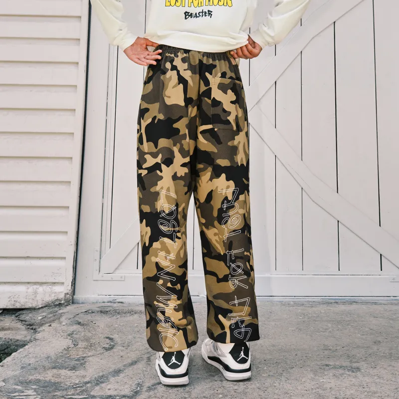 BEASTER Knitted Sweatpants Unisex Camouflage-5