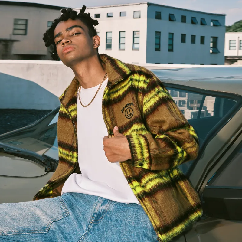 BEASTER Jackets Unisex Yellow Plaid-2