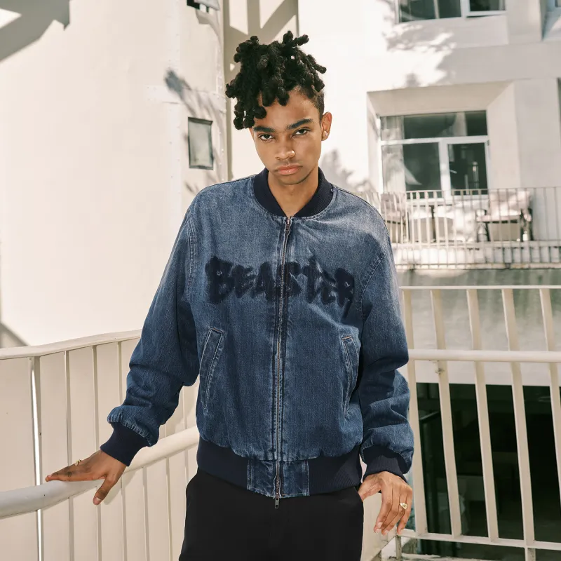 BEASTER Denim Jackets Unisex Turquoise-4